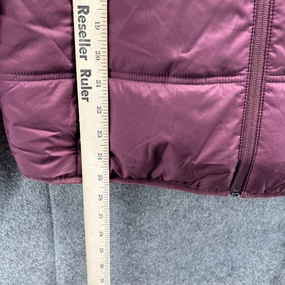 Puma Jacket Women Small Burgundy Full Zip Puffer Essentials Padded Parka Winter - Picture 7 of 13